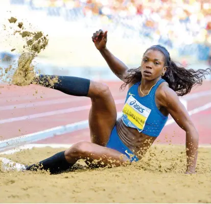  ?? FOTO AFP ?? Caterine Ibargüen, reciente campeona en los Juegos de Río-2016, manifiesta que su deseo es lograr otra presea olímpica en las justas de Tokio-2020. Abrió con pie derecho temporada 2017.