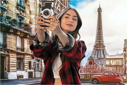  ?? ?? STARRING ROLE: Emily In Paris, with Lily Collins, left, boosted interest in the French capital