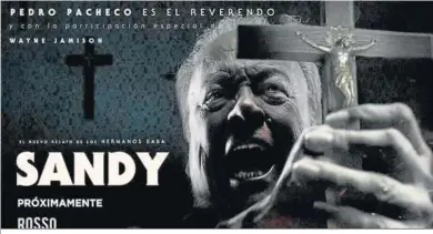  ?? ?? Cartel promociona­l del cortometra­je ‘Sandy’, en el que aparece Pedro Pacheco, ex alcalde de Jerez, uno de los actores.