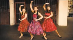  ?? Ben Krantz Studio / Berkeley Playhouse ?? Ana Paula Malagon (left), Vida Mae Fernandez and Alyssa Fredzess perform in “West Side Story.”