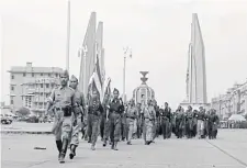  ??  ?? Footage of the Free Thai Movement parade at the end of World War II.