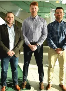  ??  ?? Ross Mannion, Shane Boyle and Manu Parkin at the awards in the Aviva.