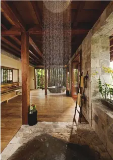  ??  ?? Eco-chic Hartland Estate (left); The Sacred River Spa at Four Seasons Resort Bali at Sayan can help balance your chakras (below)