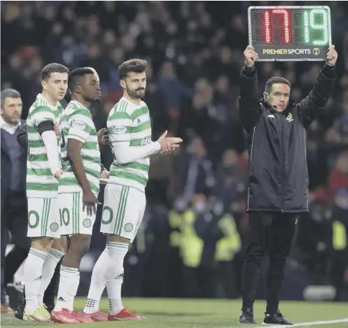 ?? ?? 0 Ismaila Soro, second right, and Albian Ajeti, right, have been on the fringes of Postecoglo­u’s Celtic squad this season