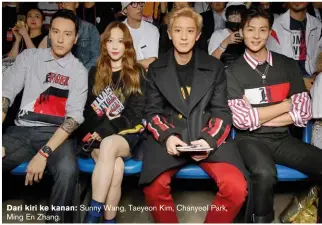  ??  ?? DARI KIRI KE KANAN: Ming En Zhang. Sunny Wang, Taeyeon Kim, Chanyeol Park,