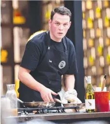  ??  ?? Masterchef contestant Lee Behan in the kitchen. Picture: CHANNEL 10