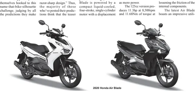  ??  ?? 2020 Honda Air Blade