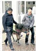  ??  ?? Mohammed Salim Patel and Katy Smith with Digby the guide horse