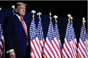  ?? MIKE STEWART / AP ?? Republican presidenti­al candidate former President Donald Trump speaks at a campaign rally Saturday in Rome, Georgia.