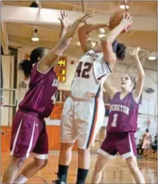  ?? File photo by Michael Bucher ?? Pennsbury junior Sejanna Bethea registered 12 points, 10 rebounds, seven assists and two steals in helping the Falcons to a 20-point win last Friday night at home against Council Rock North.