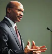  ?? PHOTOS BY JIM BECKEL, THE OKLAHOMAN ?? James E. Finch, FBI special agent in charge of the Oklahoma City Division, speaks during Midwest City’s 16th annual Martin Luther King Jr. Day prayer breakfast Monday.