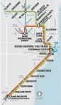  ?? Miami-Dade Transit ?? Metrorail’s Orange Line map before the the service was cut in March 2020 at the start of the COVID-19 pandemic.