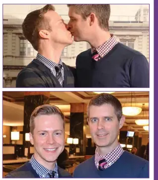  ??  ?? Chad Gough and Clifton Gunterman were legally married in New York on their five-year anniversar­y and are planning a September celebratio­n in Atlanta. (Courtesy photos)