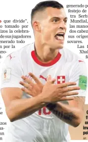  ?? AP. ?? Granit Xhaka fue el primero en celebrar invocando la polémica águila.