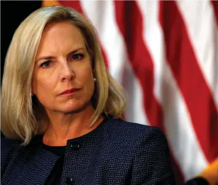 ??  ?? On the way out?: Department of Homeland Security Secretary Kirstjen Nielsen and (inset) White House Chief of Staff John Kelly