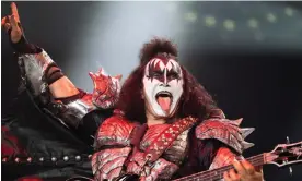  ?? ?? An excuse to drool ‘blood’ … Gene Simmons of Kiss playing in Birmingham. Photograph: Fabio de Paola/the Guardian