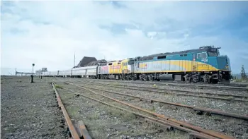  ?? ALEX DE VRIES/THE CANADIAN PRESS ?? A VIA Rail train sits idle at the train station in Churchill, Man., last week.