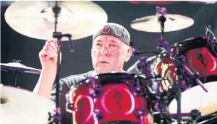  ?? ROBERT E. KLEIN THE CANADIAN PRESS FILE PHOTO ?? Rush drummer Neil Peart, born in Hamilton and raised in St. Catharines, has died at the age of 67.