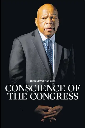  ?? MARK MAKELA/THE NEW YORK TIMES ?? Rep. John Lewis took a mantle of authority from a life of fighting for equality into Congress.