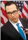  ?? AP/JACQUELYN MARTIN ?? Treasury Secretary Steven Mnuchin brushed aside questions Tuesday about whether a tax bill without a repeal of the individual mandate for health care insurance would be acceptable.