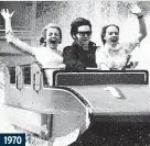  ?? ?? 1970
Running scared: American singing star Roy Orbison was joined by go-go dancers from the London Palladium when he tried out a water chute at the Battersea Pleasure Gardens.