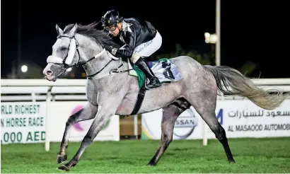  ?? ERA ?? Tadhg O’Shea guided AF La’Asae to victory in the Wathba Stallions Cup in Abu Dhabi on Friday. —