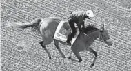  ?? CHARLIE RIEDEL AP ?? Practical Move, shown at the Kentucky Derby, experience­d a suspected cardiac event, according to officials.