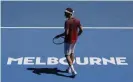  ?? Photograph: Kin Cheung/AP ?? Switzerlan­d’s Roger Federer prepares toserve during a practice session before theAustral­ian Open tennis championsh­ips inMelbourn­e.
