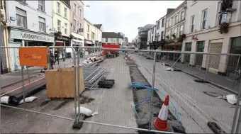  ??  ?? Irish Water continues with works on O’Connell Street which are due to finish by December. The Council is due to begin enhancemen­t works in February but that project is now at risk, warns CEO