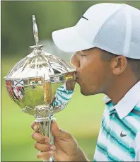  ?? CP PHOTO ?? Jhonattan Vegas, of Venezuela, celebrates after winning the Canadian Open at Glen Abbey in Oakville, Ont., on Sunday.