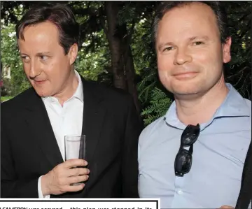  ??  ?? Knighthood? Mr Cameron with chief spin doctor Craig Oliver