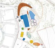  ?? GRAFIK: STADTWERKE AALEN ?? Der Plan zeigt die nun eindeutig favorisier­te Variante für einen Umbau des Spiesel-Freibads.