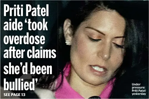  ??  ?? Under pressure: Priti Patel yesterday