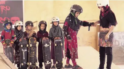  ?? ShortsTV ?? A scene from the documentar­y short ‘Learning to Skateboard in a Warzone (If You’re a Girl).’