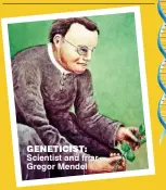  ??  ?? geneticist: Scientist and friar Gregor Mendel