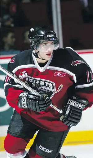  ?? — GETTY IMAGES FILES ?? Gilbert Brule, pictured in 2004, played seven games with the Columbus Blue Jackets in 2006 before being returned to the Vancouver Giants, who went on to win the WHL championsh­ip.