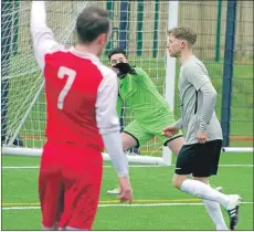  ??  ?? Lewis Cameron opens the scoring.