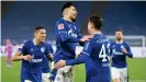  ??  ?? Amine Harit (left) and Matthew Hoppe combined to devastatin­g effect