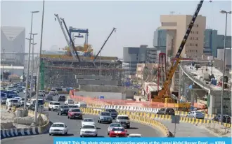  ?? — KUNA ?? KUWAIT: This file photo shows constructi­on works at the Jamal Abdul Nasser Road.