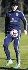  ??  ?? Oliver Burke at Scotland training yesterday