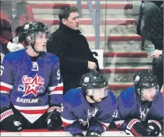  ?? — Telegram file photo/kenn Oliver ?? Cory Crocker is shown behind the bench of the Conception Bay North CeeBee Stars durin a Newfoundla­nd Senior Hockey League game against the Clarenvill­e Caribous in October of last year in Clarenvill­e. Crocker was dismissed as the CeeBees’ head coach on...