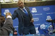  ?? GEORGE WALKER / THE TENNESSEAN ?? Tennessee State introduced Eddie George as its new head football coach at a news conference Tuesday in Nashville, Tenn.