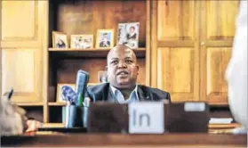  ??  ?? Influence: ANC Youth League leader Collen Maine (above) apparently parachuted Thabo Mokwena into a top council job. Mokwena is in hot water over a tender (top). Photo: Moeletsi Mabe/Gallo Images/The Times