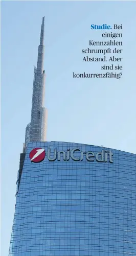  ?? [Picturedes­k/Duilio Piaggesi] ?? Die UniCredit steigerte den Gewinn im Vorjahr deutlich.
