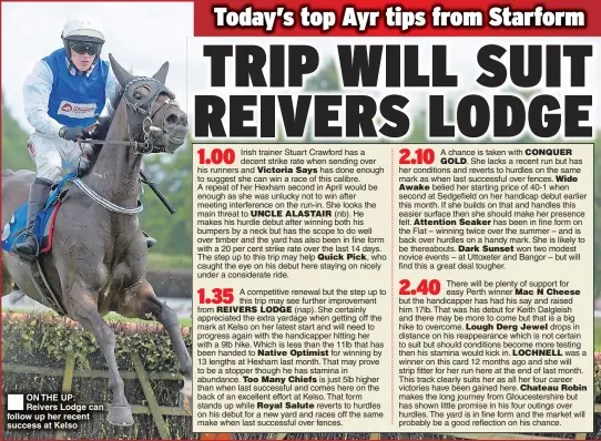  ??  ?? ON THE UP: Reivers Lodge can follow up her recent success at Kelso