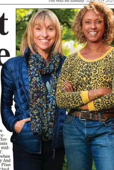  ??  ?? DIVERSITY: The BBC trainee will work on Springwatc­h, above, with Michaela Strachan, left, and Gillian Burke