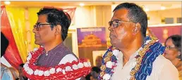  ?? Picture: RUSIATE VUNIREWA ?? The Indian High Commission­er P.S. Karthigeya­n and Deputy Prime Minister Prof Biman Prasad at the Ram Lalla Utsav held at Kshatriya Hall, Suva last month.