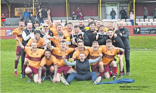  ?? ?? Party time Whitburn players celebrate their success