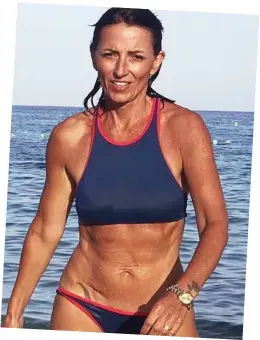  ??  ?? Gruelling: Davina McCall, 49, maintains a fearsome workout regime on holiday