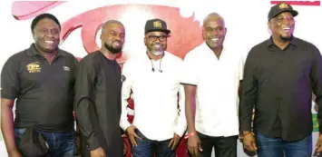  ?? PHOTO: FEMI ADEBESIN-KUTI ?? General Manager, Gotv, Akinola Salu (left): Brand Manager, Stout and 33 Export, Nigeria Breweries, Seun Lawal; Managing Director, Multichoic­e Nigeria, John Ugbe; Portfolio Manager, Legend Extra Stout, Emmanuel Agu and General Manager, Marketing and...